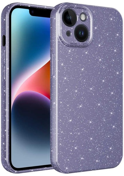 Apple iPhone 13 Kılıf Kamera Korumalı Simli Lüks Koton Kapak