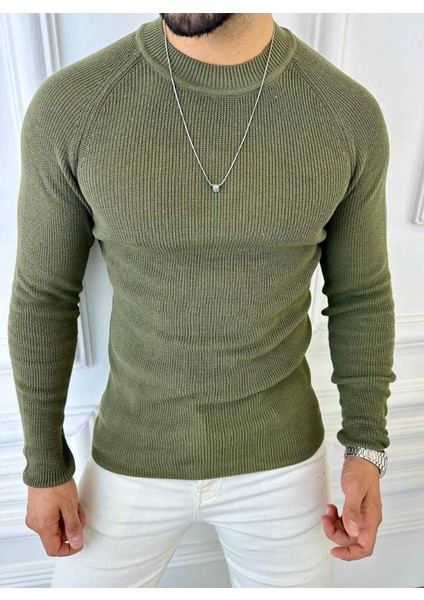 Kazak Slim Fit Naturel Örme Pamuk Tüylenmeyen Triko Dar Kesim Body Kazak