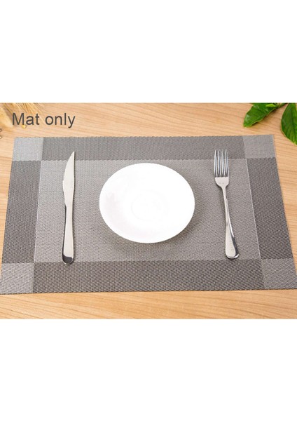 Placemat Pvc Western Placemat Tek Çerçeve Isı Yalıtım Yastığı Otel Aile Tek Kullanımlık Masa Mat Koyu Kahve (Yurt Dışından)