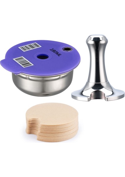Makine Kahve Kapsülü Pod Doldurulabilir Filtre Pod + Presleme Tozu Çekiç + Filtre Kağıdı 180ML Için (Yurt Dışından) indirimleri
