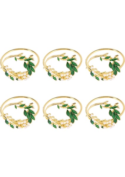 Peçete Halkası Çiçek Peçete Halkaları 6 Set Metal Peçete Tutucu Düğün Parti Yemeği Masa Dekorasyon Için (Yurt Dışından)