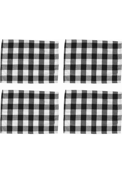 Günlük Yerleştirme, Çiftlik Evi Dekorasyonu, Aile Yemeği, Barbekü ve Şenlikli Vb Için 4 Adet Siyah Beyaz Servis Altlığı Masa Mat Sofra Plaka Servis Altlığı (Yurt Dışından)