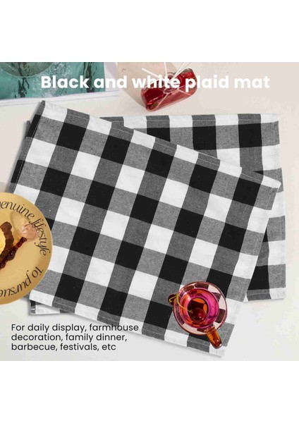 Günlük Yerleştirme, Çiftlik Evi Dekorasyonu, Aile Yemeği, Barbekü ve Şenlikli Vb Için 4 Adet Siyah Beyaz Servis Altlığı Masa Mat Sofra Plaka Servis Altlığı (Yurt Dışından) fırsatları
