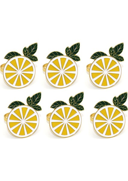 6 Adet Limon Peçete Halkaları Metal Limon Peçete Tutucu Çiftlik Evi Altın Meyve Peçete Toka Yaz Düğün Için (Yurt Dışından)