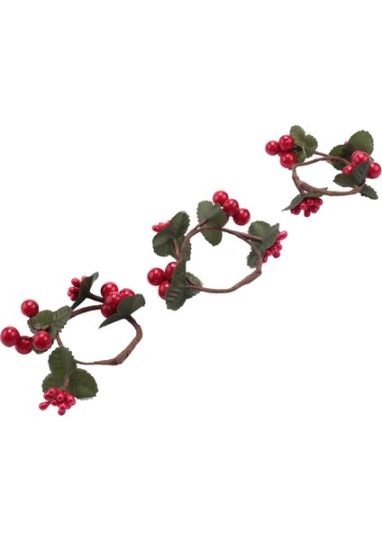Peçete Halkaları, Rustik Peçete Halkası Peçete Sahipleri Düğün Noel Doğum Günü Partisi Için Kırmızı Berry Masa Süslemeleri (Yurt Dışından)