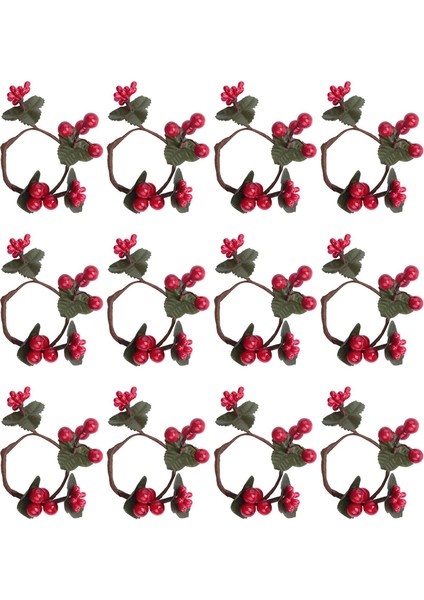 Peçete Halkaları, Rustik Peçete Halkası Peçete Sahipleri Düğün Noel Doğum Günü Partisi Için Kırmızı Berry Masa Süslemeleri (Yurt Dışından) fiyatları