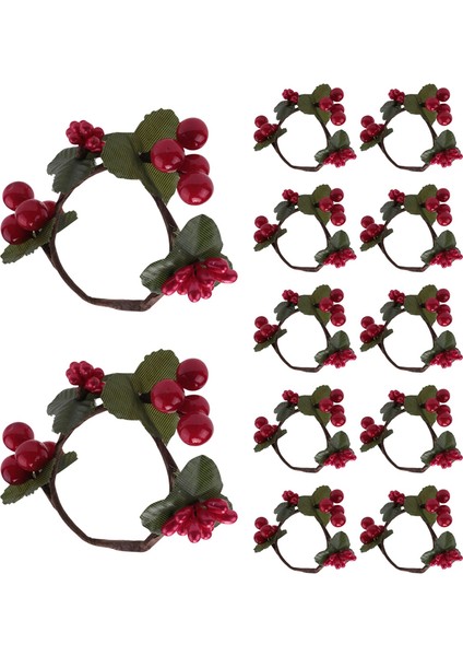 Peçete Halkaları, Rustik Peçete Halkası Peçete Sahipleri Düğün Noel Doğum Günü Partisi Için Kırmızı Berry Masa Süslemeleri (Yurt Dışından) modelleri