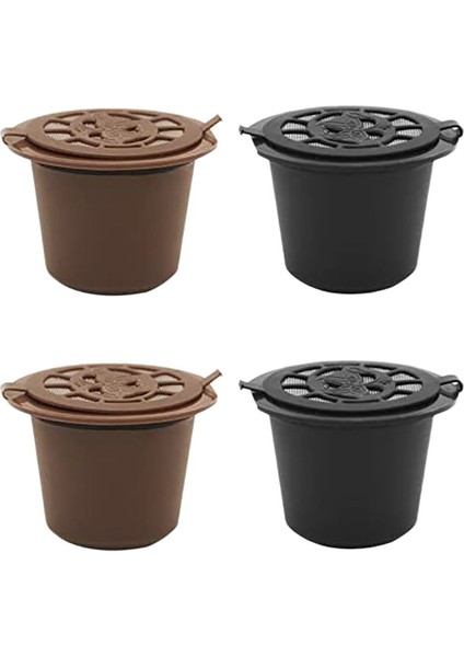 Hat Kahve Makinesi Için 4 Adet Doldurulabilir Kapsüller Yeniden Kullanılabilir Kapsül Bardakları Doldurulabilir Kahve Filtreleri (Yurt Dışından)