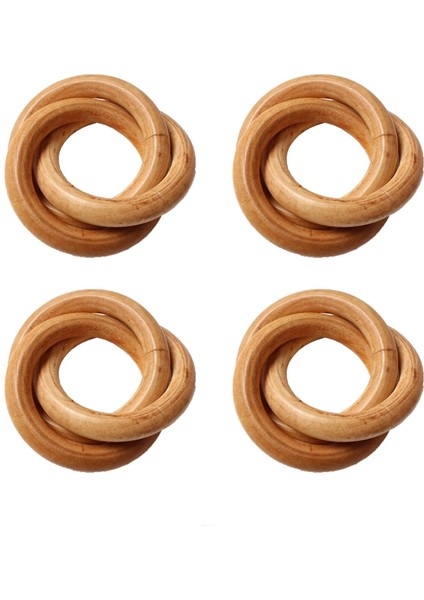 4 Adet Ahşap Peçete Halkaları, Makrome Peçete Tokaları Için Ahşap Daireler, Çiftlik Evi Için Peçete Halkası Sahipleri, Düğün, Masa Dekoru (Yurt Dışından)
