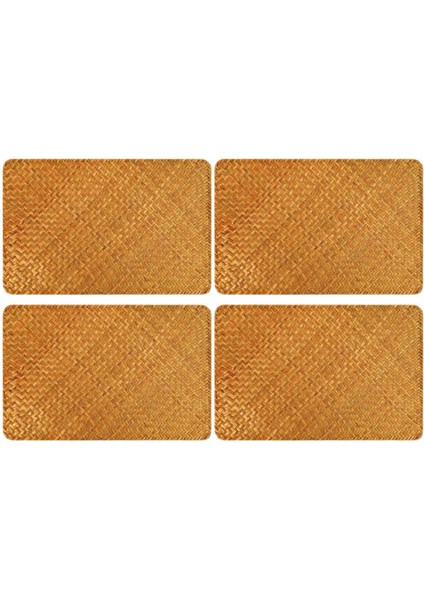 4'lü Paket, Doğal Deniz Çayırı Servis Altlığı, 17 Inç x 12 Inç, El Dokuma Dikdörtgen Rattan Servis Altlıkları (Yurt Dışından)