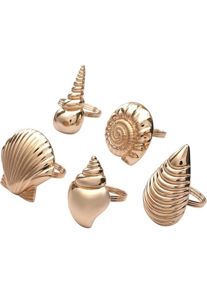 Tema Deniz Kabukları Düğün Resepsiyonları, Akşam Yemeği Partileri, Aile Toplantıları, Masa Malzemeleri Için Metal Peçete Halkaları (Yurt Dışından)