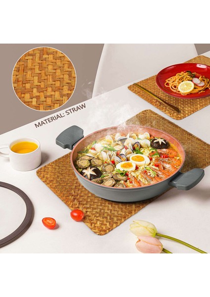 4'lü Paket, Doğal Deniz Çayırı Servis Altlığı, 17 Inç x 12 Inç, El Dokuma Dikdörtgen Rattan Servis Altlıkları (Yurt Dışından) fırsatları