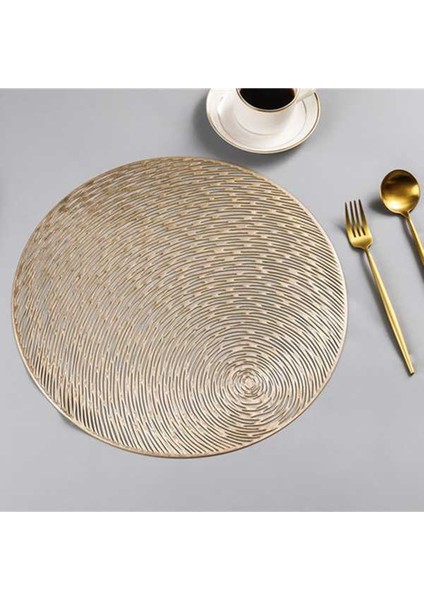 6 Adet Pvc Placemats Kesme Yuvarlak Sigara Yemek Masası Paspaslar Coaster Hometable Dekorasyon, Altın + Gümüş (Yurt Dışından)