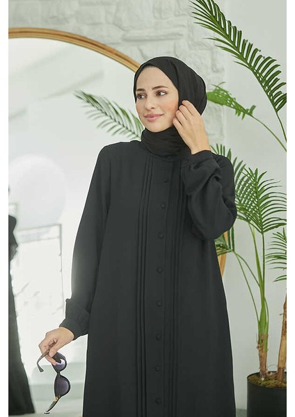 6629-NERVÜRLÜ Elbise Siyah fiyatları