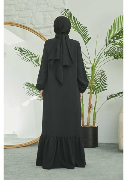 6629-NERVÜRLÜ Elbise Siyah fırsatları