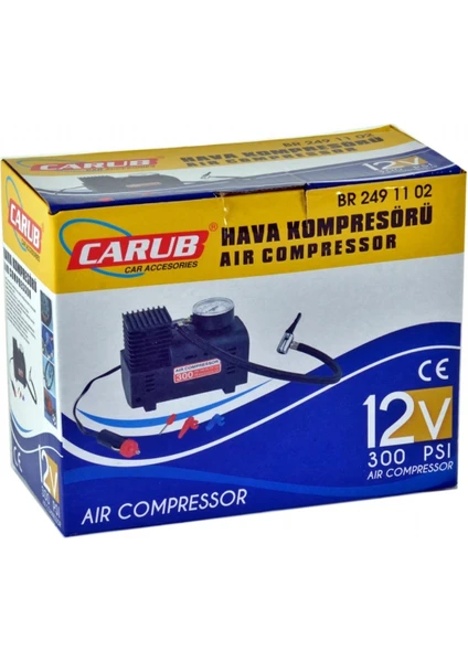 12V Hava Kompresörü 300 Psi Siyah BR2491102 Kompresörler