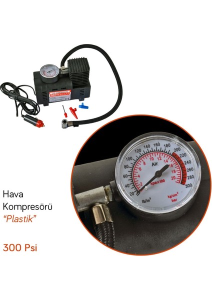 12V Hava Kompresörü 300 Psi Siyah BR2491102 Kompresörler