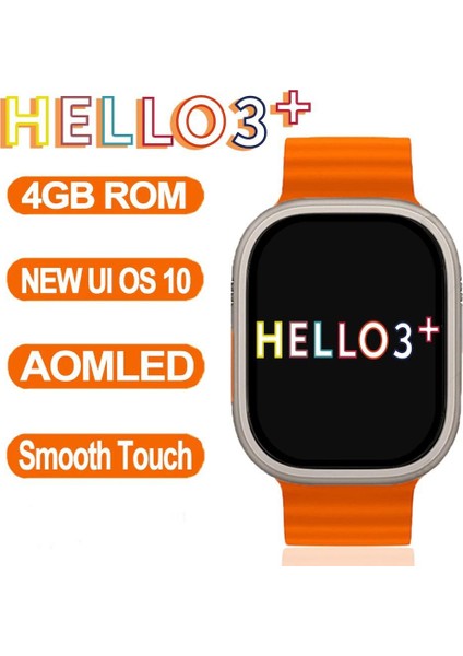 Yeni Hello Watch 3+ Amoled Ekranlı 4gb Bellek 2.04 Inc 49 mm Akıllı Saat