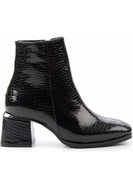 Siyah Rugan Kroko Kadın Bot & Bootie K02874041411
