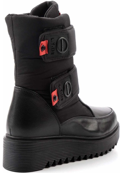 Siyah Hakiki Deri Kadın Bot & Bootie K02724986303