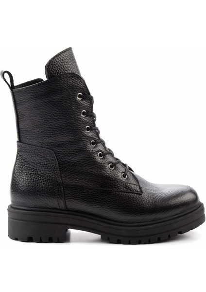 Siyah Hakiki Deri Kadın Bot & Bootie K02208020703 fiyatları