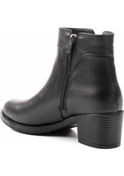 Siyah Hakiki Deri Kadın Bot & Bootie K02531230603 fırsatları