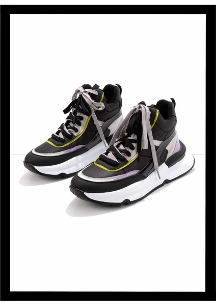 Siyah Lila Paraşüt  Kadın Sneaker K01991116067