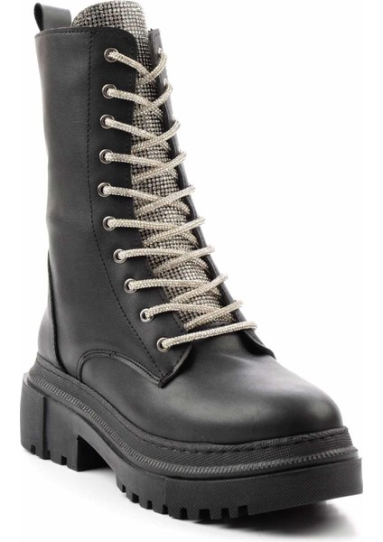 Siyah Lame Taşlı Kadın Bot & Bootie K02503901209 modelleri
