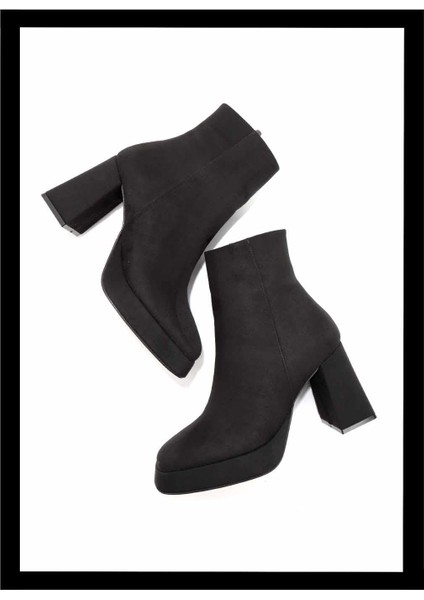 Siyah Süet Kadın Bot & Bootie K02215300502