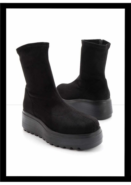 Siyah Streç Kadın Bot & Bootie K02415015117