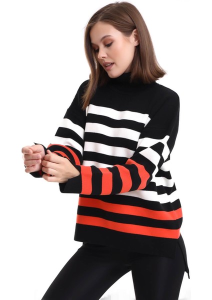 Çizgili Balıkçı Yaka Triko Tunik 1416 modelleri