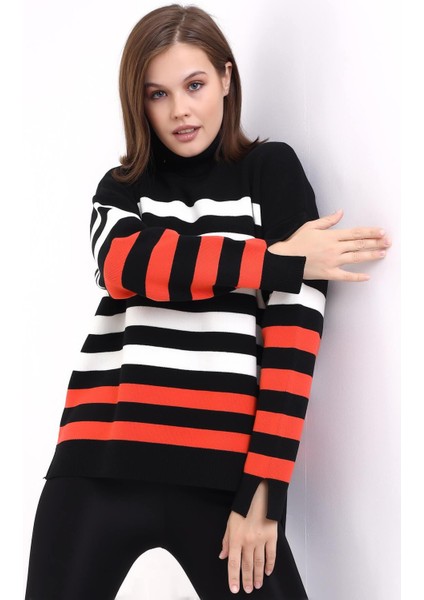 Çizgili Balıkçı Yaka Triko Tunik 1416 fiyatları