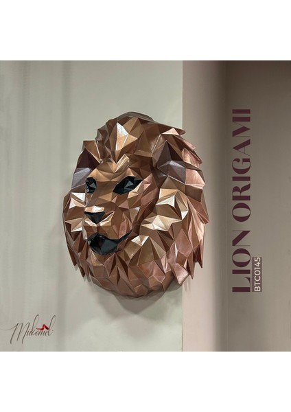 El yapımı aslan origami duvar süsü –hayvan figürlü dekoratif bir tasarım- Mükemel Özgün Tasarım
