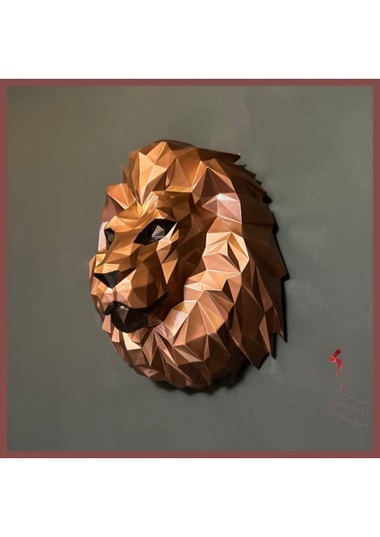 El yapımı aslan origami duvar süsü –hayvan figürlü dekoratif bir tasarım- Mükemel Özgün Tasarım