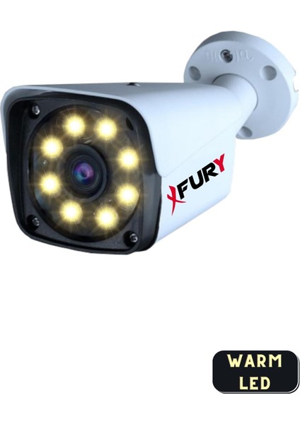 FURY 5mp 3.6mm Lensli 1080p 2mp Full Color Görüntü 8 Warm Led Gece Görüşlü Full Hd Güvenlik Kamerası