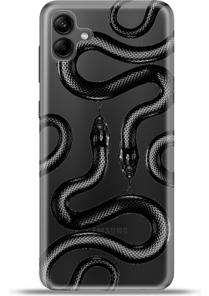 Samsung Galaxy A04 Kılıf Esnek Silikon Kamera Koruma 4K Desenli Özel Tasarım - Kingsnake