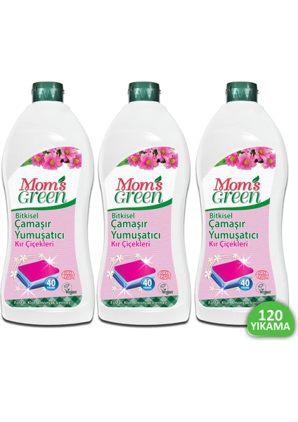 Mom's Green Bitkisel Çamaşır Yumuşatıcı - Kır Çiçekleri 3’lü Set 120 Yıkama