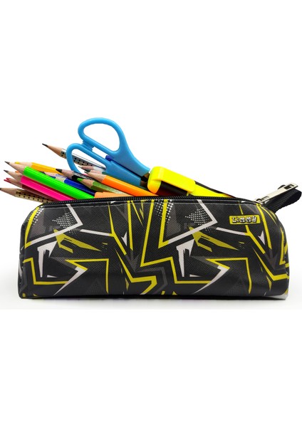 Kalem Kutusu Kamuflaj Siyah Üçgen Kalemkutu Jumbo Vegan Deri Kalemlik modelleri