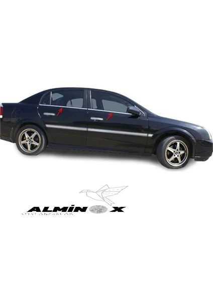 Alminox Oto Opel Vectra C  2005 Krom Cam Çıtası Paslanmaz Çelik 4 Parça