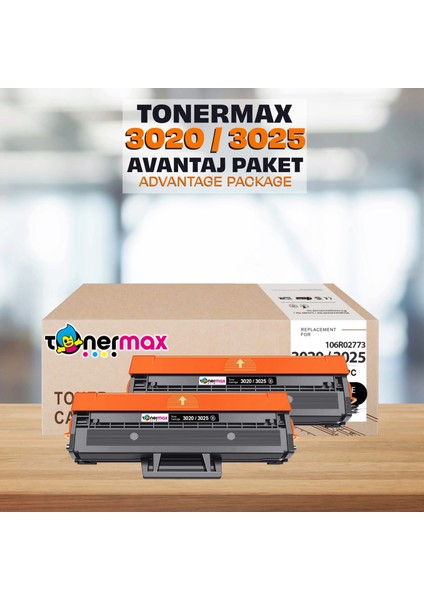 Xerox Phaser 3020 / 3025 Muadil Toneri 2'li Paket