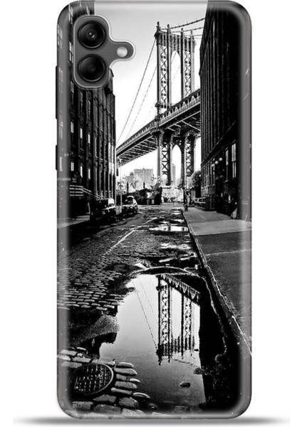 Samsung Galaxy A04 Kılıf Esnek Silikon Kamera Koruma 4K Desenli Özel Tasarım - Manhattan Bridge