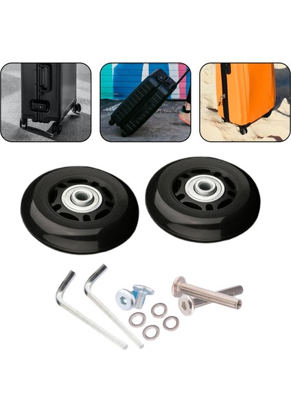 2'li Tekerlekleri Sessiz Tekerlekler Rulmanlar Takıı 60X24MM (Yurt Dışından)