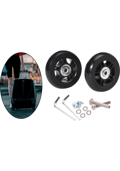 2'li Tekerlekleri Sessiz Tekerlekler Rulmanlar Takıı 60X24MM (Yurt Dışından)