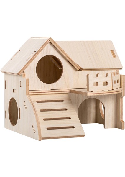 Hamster Evi Hamster Hideout Masif Ahşap Merdiven Kulübe Kafes Aksesuarları Stil A (Yurt Dışından)