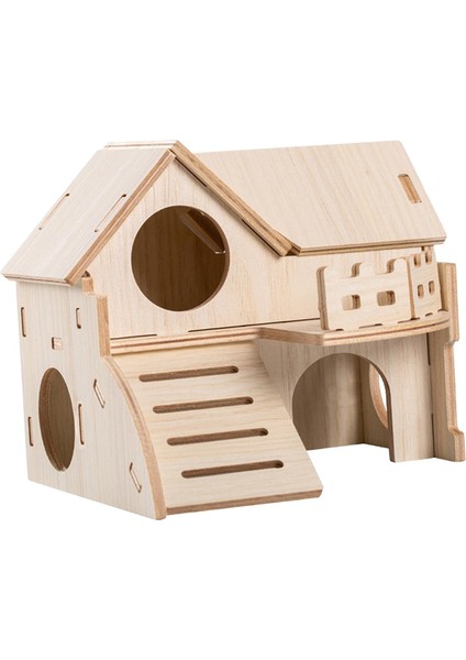 Hamster Evi Hamster Hideout Masif Ahşap Merdiven Kulübe Kafes Aksesuarları Stil A (Yurt Dışından)