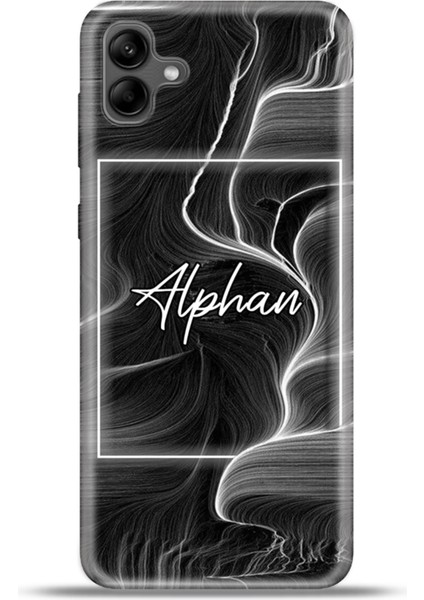 Samsung Galaxy A04 Kılıf Silikon Esnek Kamera Koruma Kişiye Özel Isim - Soyut Mermer