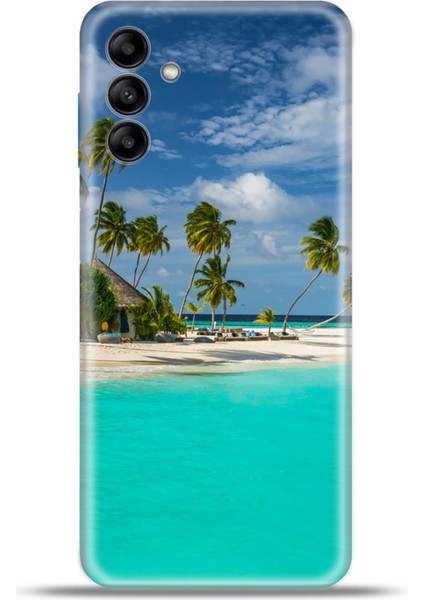 Samsung Galaxy A04S Kılıf Esnek Silikon Kamera Koruma 4K Desenli Özel Tasarım - Bora Bora