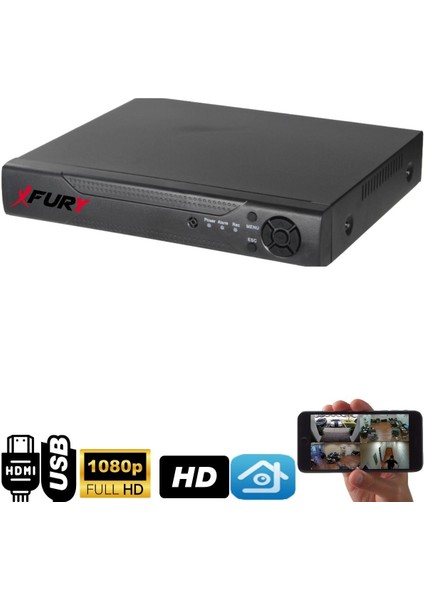 4 Kameralı 5mp Lensli 1080p 2mp Görüntü 6 Atom Gece Görüşlü Fullhd Güvenlik Kamerası Sistemi 320GB