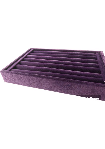 Megas Dekor Yerli Üretim Küçük Boy Süet Kumaş Mor Renk 22,5/14,5 cm Rulo Çekmece Içi Yüzük Standı fiyatları