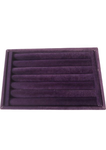 Megas Dekor Yerli Üretim Küçük Boy Süet Kumaş Mor Renk 22,5/14,5 cm Rulo Çekmece Içi Yüzük Standı modelleri